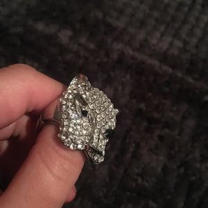 Diamond panther/cat ring